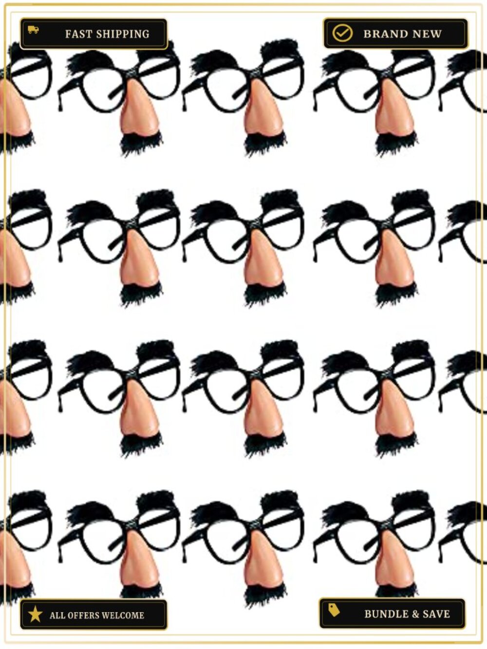 20 PCS Disguise Glasses with Funny Nose Mustache & Eyebrows Plastic Novelty